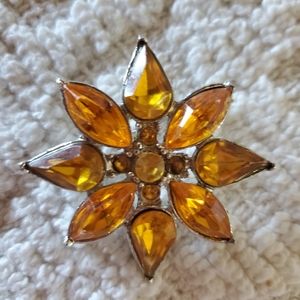 Vintage Orange Starburst pin/ brooch